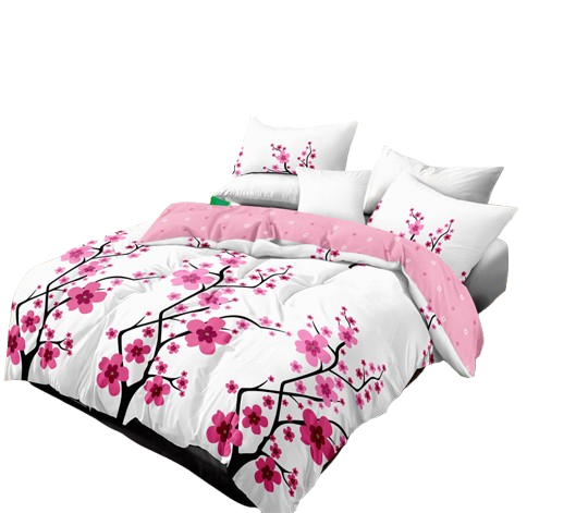5-Piece Pink Floral Quilt Set with Matching Pillow Shams